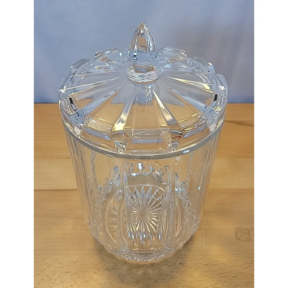 Vintage Ice Bucket By St George 24% Fine Lead Crystal W/ Lid Excellent